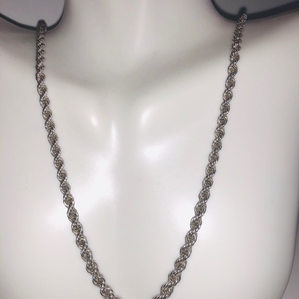 Sterling Silver Rope Necklace - Picture 4 of 5